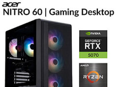 $1,278.74 – Cert. Refurb: Acer Nitro 60 Desktop: Ryzen 9 7900, RTX 5070, 32GB RAM, 1TB SSD $1278.74 Acer Nitro 60 refurbished desktop computer