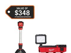 $172.00 – $172: Milwaukee M12 12-Volt Lithium-Ion Cordless 1400 Lumen ROCKET LED Stand Work Light & PACKOUT FloodLight at HomeDepot Milwaukee M12 work light with stand