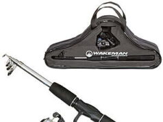 $18.54 – Wakeman Fiberglass Fishing Rod – Portable Telescopic Pole with Size 20 Spinning Reel Wakeman Fiberglass Telescopic Fishing Rod with Spinning Reel