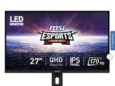 $149.99 – MSI 27″ WQHD IPS Nvidia G-Sync Gaming Monitor – 2560 x 1440 MSI gaming monitor with WQHD Rapid IPS Display and Nvidia G-Sync Compatibility
