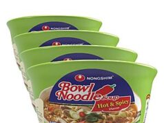 $3.68 – Nongshim HOT & SPICY Noodle Soup, 3.03 Ounce (Pack of 4) on Sale for at Amazon Nongshim HOT & SPICY Noodle Soup in a bowl