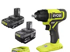 $89.00 – RYOBI ONE+ 18V Cordless 3/8 in. Impact Wrench Kit with (1) 4Ah Battery, (1) 2Ah Battery, and Charger $89 RYOBI ONE+ 18V Cordless 3/8 in. Impact Wrench Kit with two batteries and charger