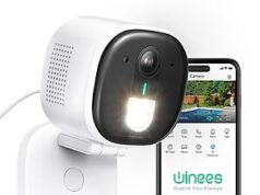 $12.49 – Winees 2K Wired Wi-Fi Security Outdoor Camera w/ Human/Pet AI Detection, Color Night Vision & 2-Way Audio + Free Shipping w/ Prime or on $35+ Winees 2K Wired Wi-Fi Security Camera with human/pet AI detection, color night vision, and 2-way audio