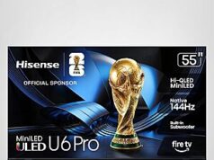 $597.99 – 55″ Hisense U6 Pro Series 4K UHD Mini-LED ULED 144Hz HDR Smart Fire TV (55U6SF Pro) + Free Shipping 55" Hisense U6 Pro Series 4K UHD Mini-LED ULED 144Hz HDR Smart Fire TV (55U6SF Pro) + Free Shipping
