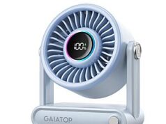 $11.94 – Gaiatop 6000mAh 5-Speed Rechargeable Desk Fan with Power Bank & RGB Mood Light – Lowest Price Ever on Amazon Gaiatop Desk Fan with Power Bank and RGB Mood Light