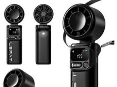 $7.99 – 5-Speed Lerat 4000mAh Portable Handheld Turbo Fan (Black) – + Free Shipping w/ Prime or on $35+ 5-Speed Lerat Portable Turbo Fan in black