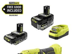 $99.00 – ONE+ 18V Cordless 3/8 in. Ratchet Kit with 2.0 Ah Battery, 4.0 Ah Battery, and Charger $99 ONE+ 18V Cordless 3/8 in. Ratchet Kit with batteries and charger