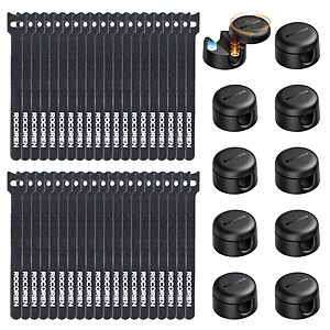Rocoren Cable Management Kit Deal Rocoren Cable Management Kit with magnetic rotatable cable clips and velcro straps