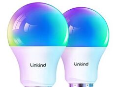 $8.99 – 2-Pack Linkind Matter Smart Color-Changing A19 E26 Wi-Fi LED Light Bulbs (60W Equivalent, 800 Lumens) ($4.50 each) + Free Shipping w/ Prime or on $35+ Linkind Matter Smart Color-Changing A19 Wi-Fi LED Light Bulb
