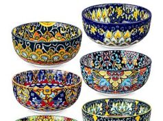 $21.99 – 6-Pc 28-Oz vancasso Bohemian Style Ceramic Soup Bowls – + Free Shipping w/ Prime or on $35+ 6-Pc vancasso Bohemian Style Ceramic Soup Bowls set on table