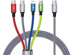 $3.63 – 5-ft MPATIBY 4-in-1 USB-C Multi Charging Cable w/ Dual USB-C, Lightning & Micro USB + Free Shipping w/ Prime or on $35+ 5-ft MPATIBY USB-C Multi Charging Cable with dual USB-C ports
