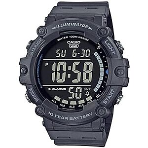 Casio AE1500WH watch deal Casio Men's 51.2mm Illuminator AE1500WH Series Digital Watch in grey