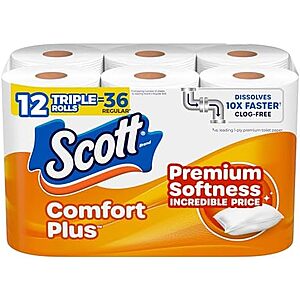 Scott ComfortPlus toilet paper deal 4-pack of Scott ComfortPlus Double Roll Toilet Paper