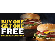 BOGO Famous Star Burgers @ Carl’s Jr – Valid 6/21 Only! Famous Star burgers from Carl's Jr with a BOGO offer