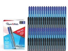 $11.78 – | 72-Count Paper Mate InkJoy 100RT Ballpoint Pens (1.0mm, Black & Blue) at Amazon 72-count pack of Paper Mate InkJoy 100RT Ballpoint Pens