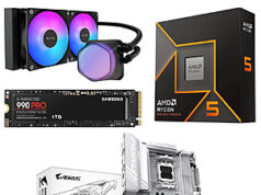 $390.00 – Bundle Gigabyte B850 AORUS Elite WiFi7 MB + AMD Ryzen 5 9600X CPU + Samsung 990 Pro 1TB SSD + Cooler Master 240mm AIO $390 + Free Shipping Gigabyte B850 AORUS Elite WiFi7 motherboard, AMD Ryzen 5 9600X CPU, Samsung 990 PRO 1TB SSD, and Cooler Master Elite Liquid 2