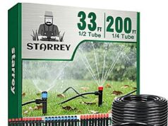 $26.03 – 233′ Starrey Drip Irrigation Garden Watering System w/ 33′ 1/2″ Main Line & 200′ 1/4″ Drip Line + Free Shipping 233' Starrey Drip Irrigation Garden Watering System w/ 33' 1/2" Main Line & 200' 1/4" Drip Line + F