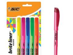 $1.70 – 5-Count BIC Brite Liner Chisel Tip Highlighters (Assorted Colors) w/ S&S + Free Shipping 5-Count BIC Brite Liner Chisel Tip Highlighters on Amazon