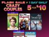 $10.00 – Flash Sale “Crazy Couples” Digital (MA) 5 for $10 Flash Sale "Crazy Couples" Digital (MA) 5 for