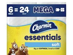 $4.24 – 6-Mega Roll Charmin Essentials Soft Toilet Paper (330 Sheets Per Roll) w/ S&S + Free Shipping w/ Prime or on $35+ Pack of six 6-Mega Roll Charmin Essentials Soft Toilet Paper