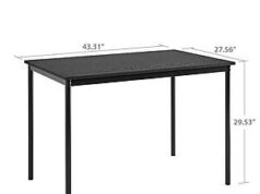 $39.14 – Mainstays Casual Wood and Metal Rectangular Table, Black finish for Indoor – Lowest Price at Walmart Mainstays Casual Wood and Metal Rectangular Table in black finish for indoor use