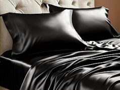 $10.49 – 4-Piece BEDELITE Satin Bed Sheet Set w/ Deep Pocket Fitted Sheet (Queen, Black) + Free Shipping 4-piece BEDELITE satin bed sheet set in deep black