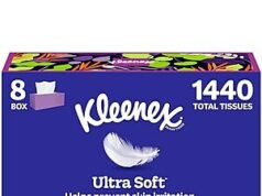 $9.92 – SnS, AC | 8-Pack 180-Count Kleenex Ultra Soft 3-Ply Facial Tissues at Amazon 8-Pack 180-Count Kleenex Ultra Soft 3-Ply Facial Tissues