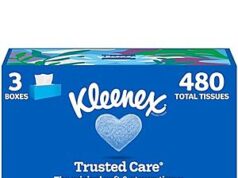 $16.00 – SnS, AC $16* | 4 × 3-Pack 160-Count Kleenex Facial Tissues ($4 each) at Amazon 4 packs of 160-count Kleenex facial tissues