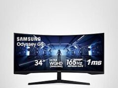 $265.04 – * | 34″ Samsung Odyssey G5 3440×1440 165Hz Curved Ultrawide Monitor at Amazon Samsung Odyssey G5 ultrawide monitor in black