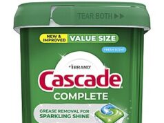 $20.74 – 100-Count Cascade Complete Dishwasher Detergent Pods Fresh Scent Value Pack w/ S&S + Free Shipping w/ Prime or on $35+ 100-Count Cascade Complete Dishwasher Detergent Pods Fresh Scent