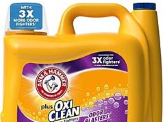 $10.48 – Thumb Score: +7 – 158.6-Oz Arm & Hammer Plus OxiClean w/ Odor Blasters Liquid Laundry Detergent (Fresh Burst) w/ S&S + Free Shipping w/ Prime or on $35+ 158.6-Oz Arm & Hammer Plus OxiClean w/ Odor Blasters Liquid Laundry Detergent (Fresh Burst)