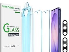 $6.79 – amFilm for Samsung Galaxy S26 Series 2-Pack Screen Protector + 2-Pack Camera Lens Protector, Tempered Glass amFilm for Samsung Galaxy S26 Series screen and camera lens protectors