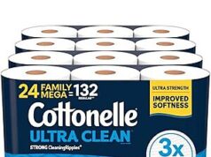 $20.27 – SnS, AC | 24-Pack 353-Sheets Cottonelle Toilet Paper Family Mega Rolls (Ultra Clean) at Amazon 24-pack Cottonelle Toilet Paper Family Mega Rolls on Amazon