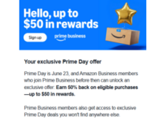 $50.00 – Select Amazon Business Members: Join Prime Business + Get 50% Back on Select Purchases ($50 Max) Amazon Business Prime logo