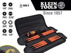 $40.00 – $40 FS Amazon or Home Depot Klein Tools 32288 Insulated Screwdriver, 8-in-1 Screwdriver Set with Interchangeable Blades, 3 Phillips, 3 Slotted and 2 Square Tips Klein Tools 8-in-1 Insulated Screwdriver Set with Interchangeable Blades