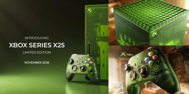 XBOX 25th Anniversary Console and controller in limited edition design
