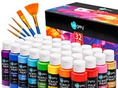 $13.99 – Save 40% on UPGREY Acrylic Paint Set with 5 Brushes – Only with Coupon and Subscribe & Save UPGREY Acrylic Paint Set with 5 Brushes