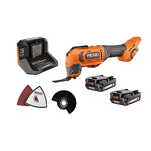 RIDGID 18V Multi-Tool Kit Deal at Home Depot RIDGID 18V Cordless Oscillating Multi-Tool Kit with 2 batteries and charger
