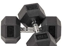 $76.00 – BalanceFrom 2 x 45lb (90lb total) Rubber Encased Hex Dumbbells $76 FS @ Walmart BalanceFrom hex dumbbells set