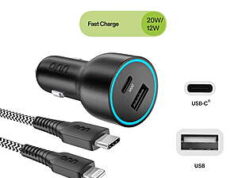 $9.00 – onn 32W Dual USB-C & USB-A Car Charger w/ 3′ USB-C to Lightning Cable + Free Shipping w/ Walmart+ or on $35+ onn 32W Dual USB-C & USB-A Car Charger with 3' USB-C to Lightning Cable