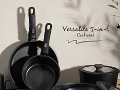 $59.99 – Astercook 20-Piece Pots and Pans Set Astercook 20-Piece Pots and Pans Set in black