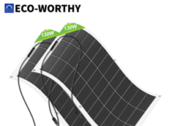$96.00 – 2-Pack ECO-WORTHY 130W Flexible Mono Solar Panel (260W Total) – Now $95.99 with Coupon on eBay 2-Pack ECO-WORTHY flexible mono solar panels on eBay