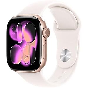 Amazon Deal: Apple Watch Series 11 GPS Smartwatch Apple Watch Series 11 GPS 42mm Rose Gold Aluminum Case and Light Blush Sport Band