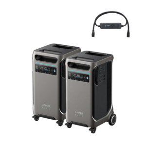 Anker SOLIX F3800 power station deal 2x Anker SOLIX F3800 portable power stations with solar panel and protective cover