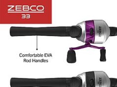 $48.74 – FS AMAZON Zebco 33 Spincast Reel and 2-Piece Fishing Rod Combo, 5-Foot 6-Inch Durable Fiberglass Rod, Quickset Anti-Reverse Fishing Reel with Bite Alert Zebco 33 Spincast Fishing Reel Combo with 2-piece fiberglass rod