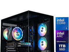 $549.99 – ABS Flux II Aqua Gaming PC: Intel Core i5 120, Arc A580 8GB, 16GB DDR4, 1TB M.2 SSD ABS Flux II Aqua Gaming PC