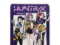 $7.97 – KPOP Demon Hunters Huntrix Pop Stars Kids Throw Blanket, Black & Purple, Twin/Full Size 46″x 60″ KPOP Demon Hunters Huntrix Pop Stars Kids Throw Blanket in black and purple