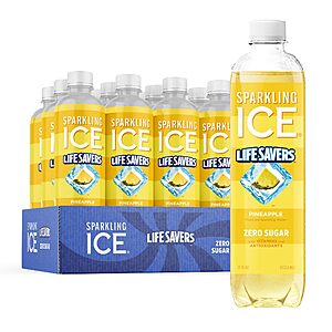 12-Pack Sparkling Ice LIFESAVERS Pineapple Sparkling Water Deal 12-Pack 17-Oz Sparkling Ice LIFESAVERS Zero Sugar Pineapple Sparkling Water