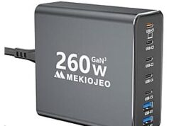 $19.99 – * | MEKIOJEO 7-Port up to 260W GaN 3 USB-C Wall Charger at Amazon * | MEKIOJEO 7-Port up to 260W GaN 3 USB-C Wall Charger at Amazon