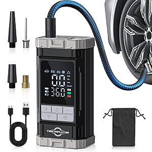 deal-1147 Prime Members: Aneson 150 PSI Cordless Tire Inflator Air Compressor w/ Digital Gauge, Auto Shutoff &